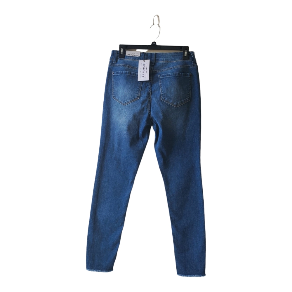 For The Republic Denim Skinny Jeans Size 6/27 Blue Stretch Mid Rise NWT - Picture 2 of 10